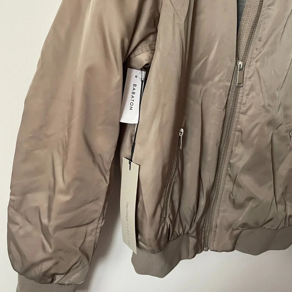 Aritzia The Group Babaton Gilman Classic Bomber Jacket Coat Modern Taupe NWT - Picture 8 of 12